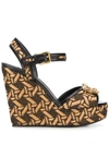 DOLCE & GABBANA DG AMORE BRAIDED WEDGE SANDALS