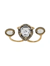 ALEXANDER MCQUEEN CRYSTAL EMBELLISHED DOUBLE RING