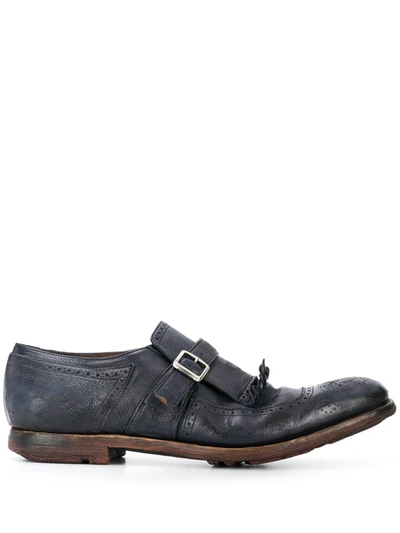 Church's Monk Strap Loafer In Calf Leather In Blue