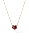 DAVID YURMAN WOMEN'S CABLE HEART VALENTINE'S DAY 18K YELLOW GOLD & GARNET SMALL PENDANT NECKLACE,400011987887