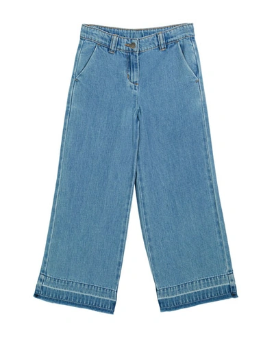 Stella Mccartney Kids' Girl's Wide Leg Denim Jeans In Blue