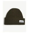 GANNI Ribbed wool-blend beanie