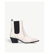 PAIGE WILLA LEATHER AND WOVEN HEELED ANKLE BOOTS,31079583