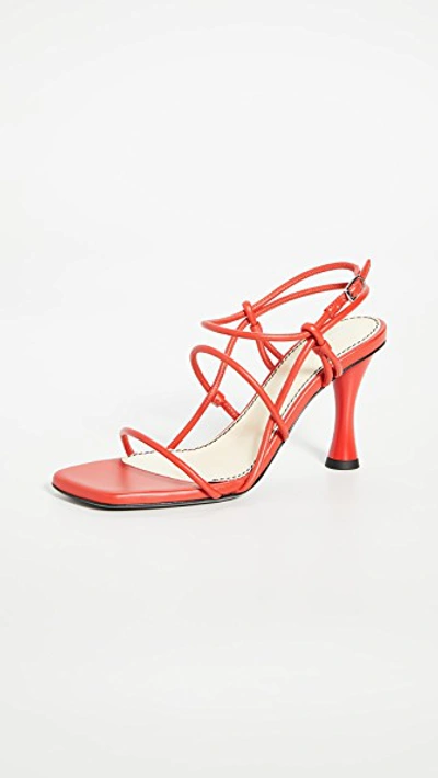Proenza Schouler Square-toe Leather Sandals In Red