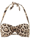 DOLCE & GABBANA LEOPARD PRINT BIKINI TOP