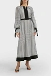 AMANDA WAKELEY Chevron-Print Silk Maxi Dress