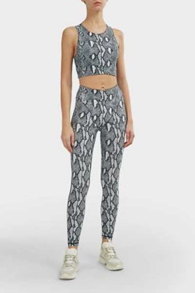 Adam Selman Python-print Racerback Crop Top In Animal