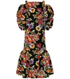 CAROLINA HERRERA FLORAL COTTON AND SILK DRESS,P00424088