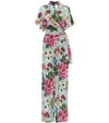 Dolce & Gabbana Floral Print Silk Wide Leg Jumpsuit In Multicoloured