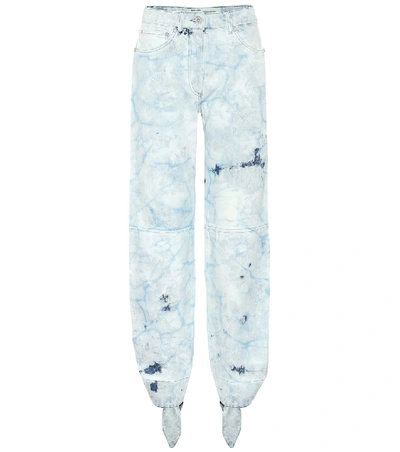 Off-white Bleached Tapered Jeans In Blue
