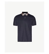 GUCCI Tiger-embroidered cotton-pique polo shirt