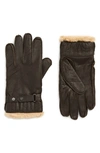 BARBOUR LEATHER GLOVES,MGL0013BK11