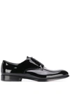 Doucal's Black Patent Leather Derby Lace-ups In Black