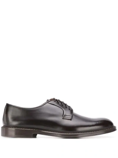 Doucal's Low Heel Oxford Shoes In Brown