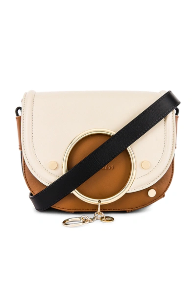 See By Chloé Mara Colorblock Medium Leather Shoulder Bag In Cement Beige