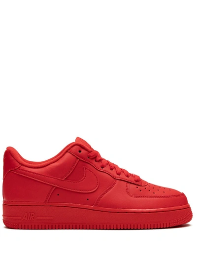 Nike Air Force 1 '07 Lv8 1 Trainers In Triple Red In University Red/university Red/black