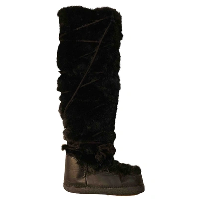 Pre-owned Ikkii Black Leather Boots