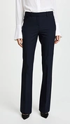 Theory Demitria Wool-blend Flared Pants In Blue