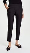 Theory Treeca Virgin Wool Flannel Cropped Pull-on Pants In Black