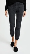 Nili Lotan French Military Cropped Stretch-cotton Twill Slim-leg Pants In Carbon