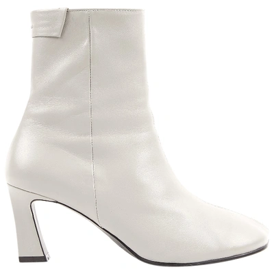 Pre-owned Reike Nen Leather Ankle Boots In Grey