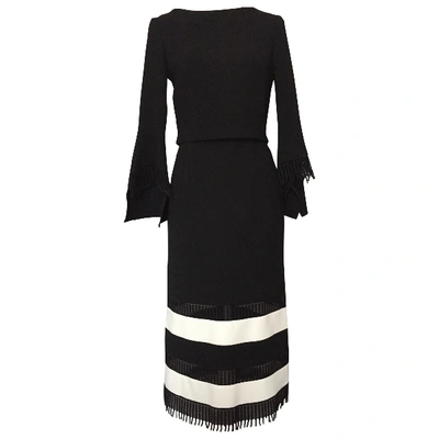 Pre-owned Roland Mouret Wool Maxi Dress In Black