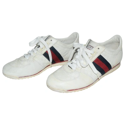 Pre-owned Gucci White Leather Trainers