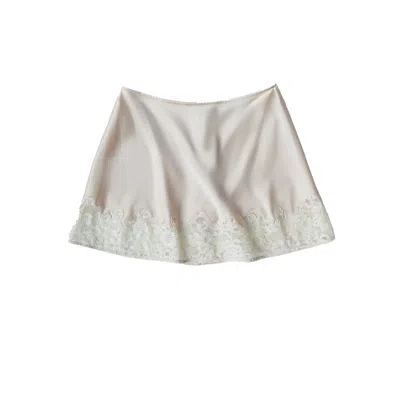 23rd August . Women's Neutrals / White Infatuated Silk Mini Skirt - Champagne
