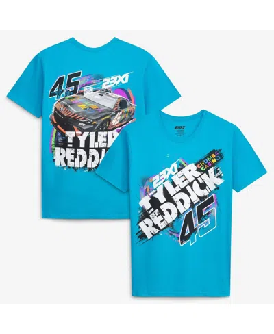 23xi Racing Men's Teal Tyler Reddick 45 Chumba Tropical Car T-shirt In Blue