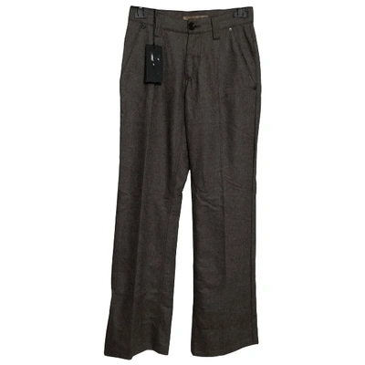 Pre-owned Daniele Alessandrini Wool Large Pants In Brown