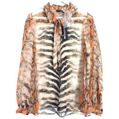 Pre-owned Just Cavalli Silk Blouse In Beige