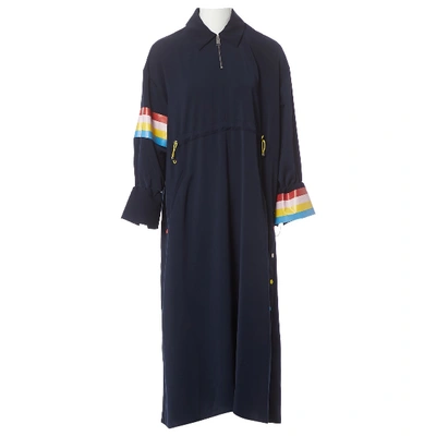Pre-owned Mira Mikati Maxi Dress In Navy