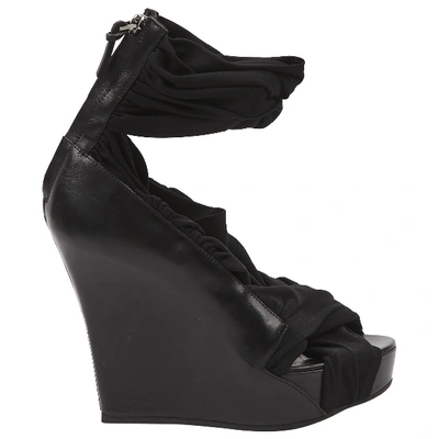 Pre-owned Givenchy Leather Sandal In Black