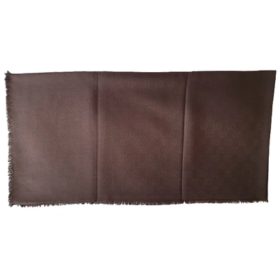 Pre-owned Gucci Wool Scarf & Pocket Square In Brown