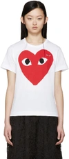 Comme Des Garçons Play Comme Des Garcons Play White Double Large Heart T-shirt