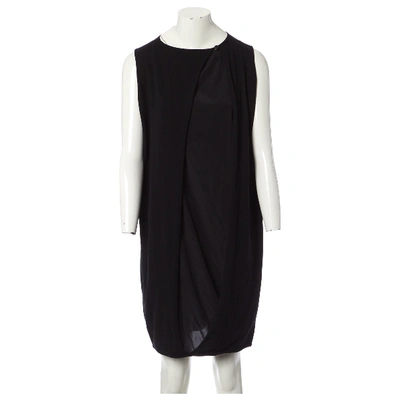 Pre-owned Jil Sander Wool Mid-length Dress In Black