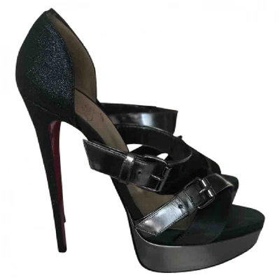 Pre-owned Christian Louboutin Patent Leather Sandals In Metallic