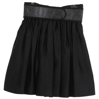 Pre-owned Christopher Kane Silk Mini Skirt In Black