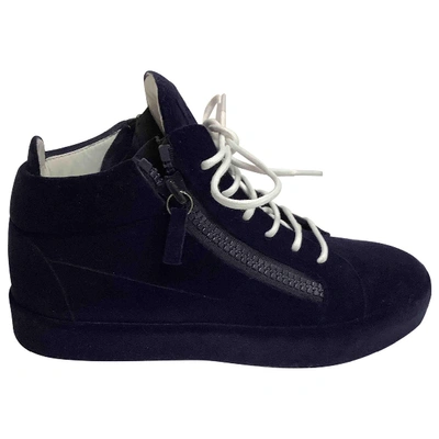 Pre-owned Giuseppe Zanotti High Trainers In Navy