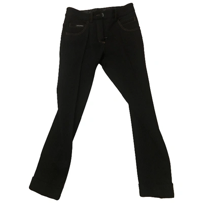 Pre-owned Dolce & Gabbana Wool Slim Pants In Black