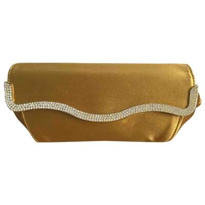 Pre-owned Tod's Silk Clutch Bag In Gold