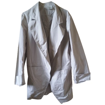 Pre-owned Saint Laurent Trench Coat In Grey