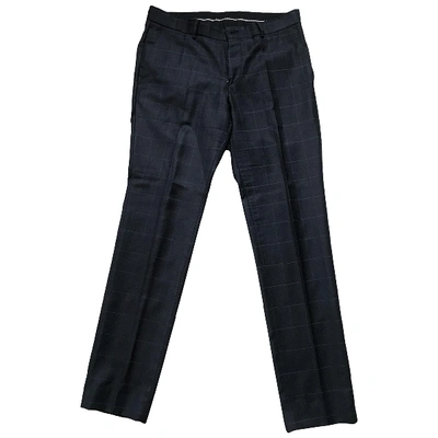 Pre-owned Tiger Of Sweden Wool Trousers In Navy