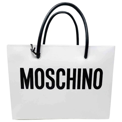 Pre-owned Moschino Leather Handbag In White