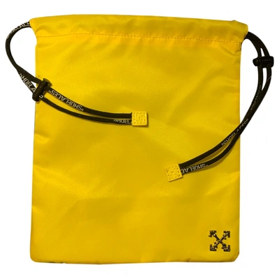 Pre-owned Off-white Clutch Bag In Yellow