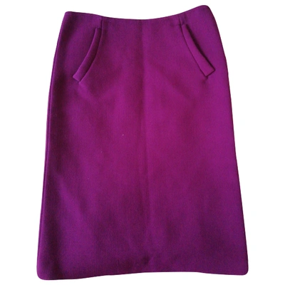 Pre-owned Alberta Ferretti Wool Mid-length Skirt In Purple