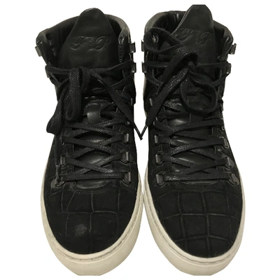 Pre-owned Filling Pieces Leather High Trainers In Black