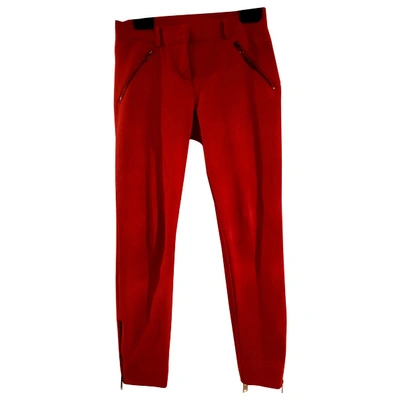 Pre-owned Dkny Slim Pants In Red