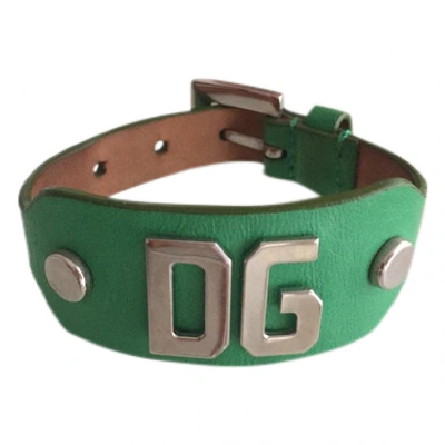Pre-owned Dolce & Gabbana Leather Bracelet In Green