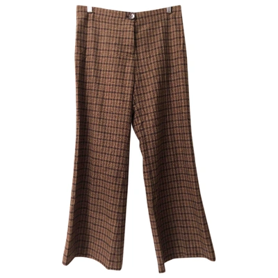 Pre-owned Masscob Wool Large Pants In Brown